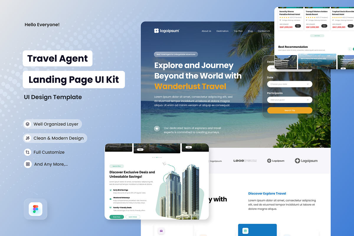 Travel Agent Landing Page, a Landing Page Template by SquidPixey (Photo 1 of 5)