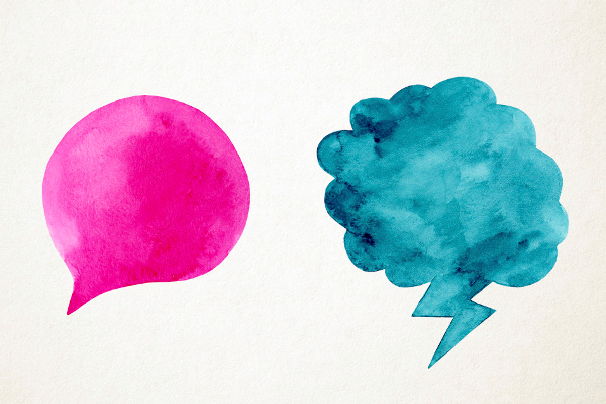 Watercolor Speech Bubbles Clipart, an Illustration by Paulaparaula