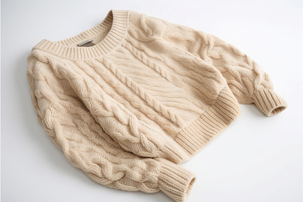 White wool sweater. Generate AI, a Beauty & Fashion Photo by Ylivdesign