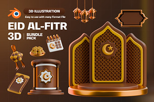 Eid Al-Fitr 3D Illustration Pack, an Object 3D Model by Tempcraft