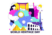 10 World Heritage Day Illustration, an Object Illustration by denayunebgt (Thumbnail 4 of 4)