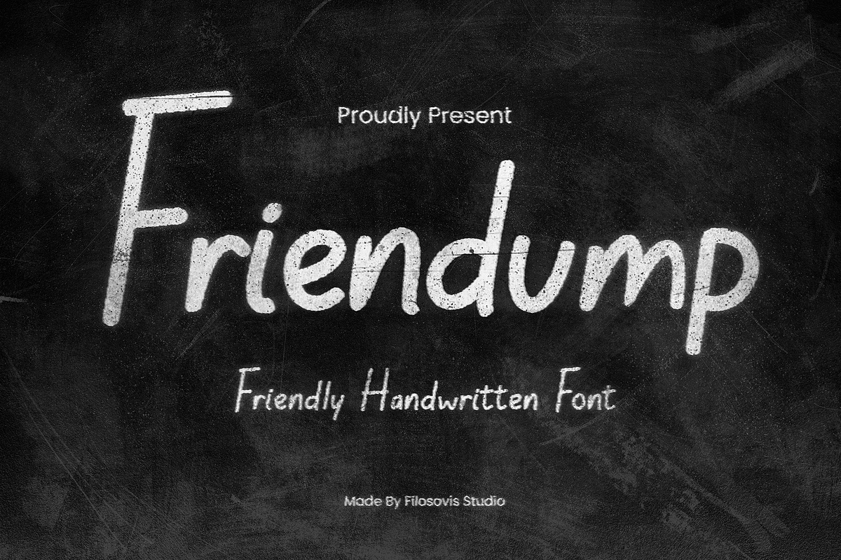 Friendump | Handwritten Font, a Handwritten Font by filosovis (Photo 1 of 5)