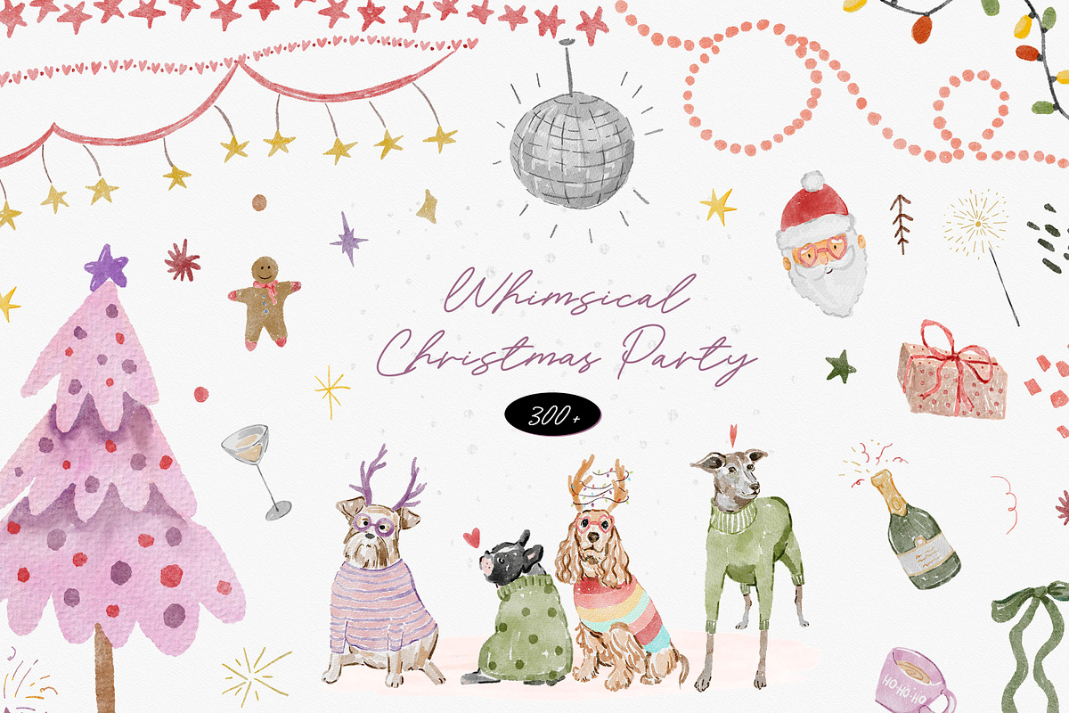 Whimsical Christmas Party, a Seasonal Illustration by Les Frolova (Photo 1 of 17)