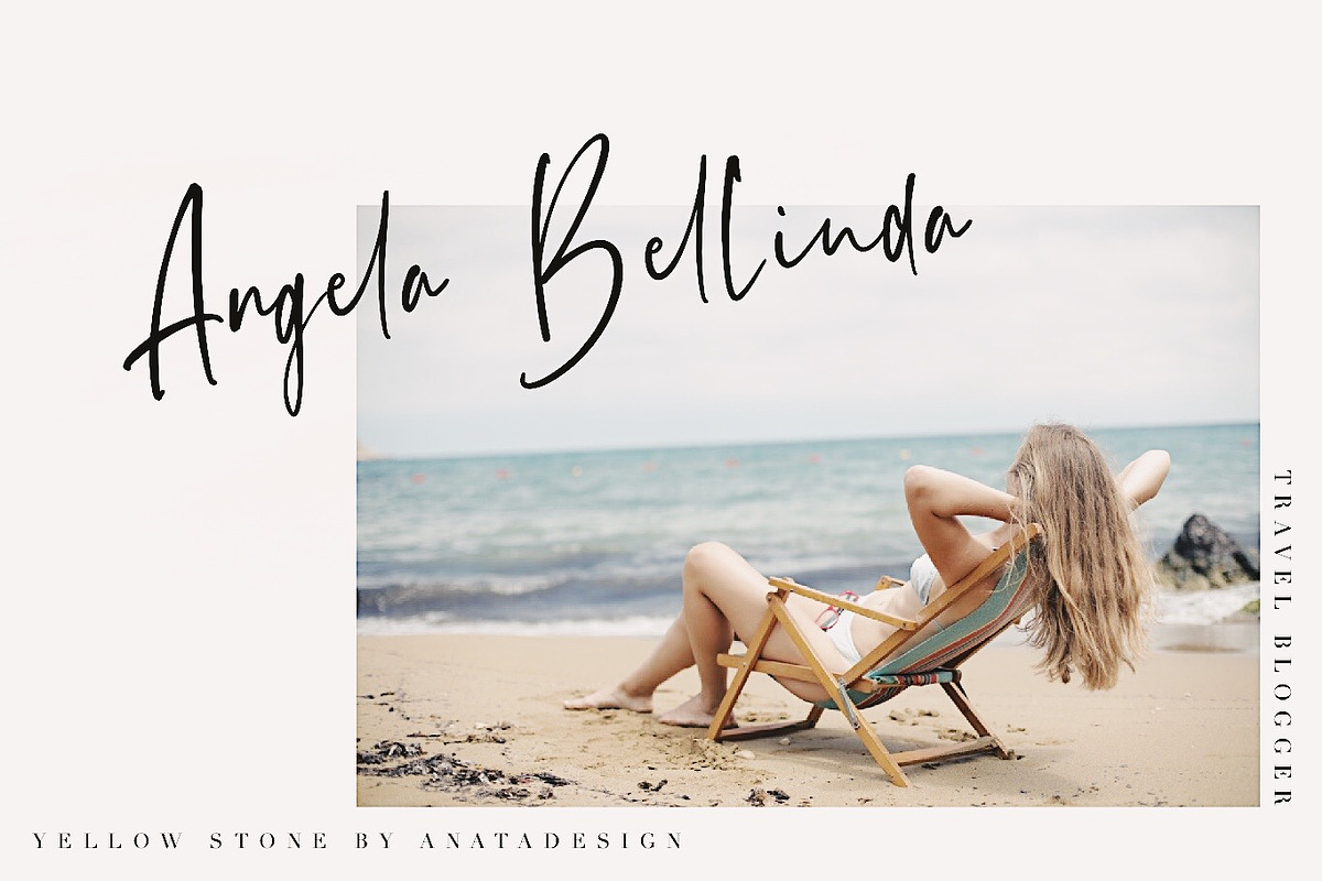 Sale 20% // Yellow Stone, a Script Font by Anatadesign (Photo 3 of 14)