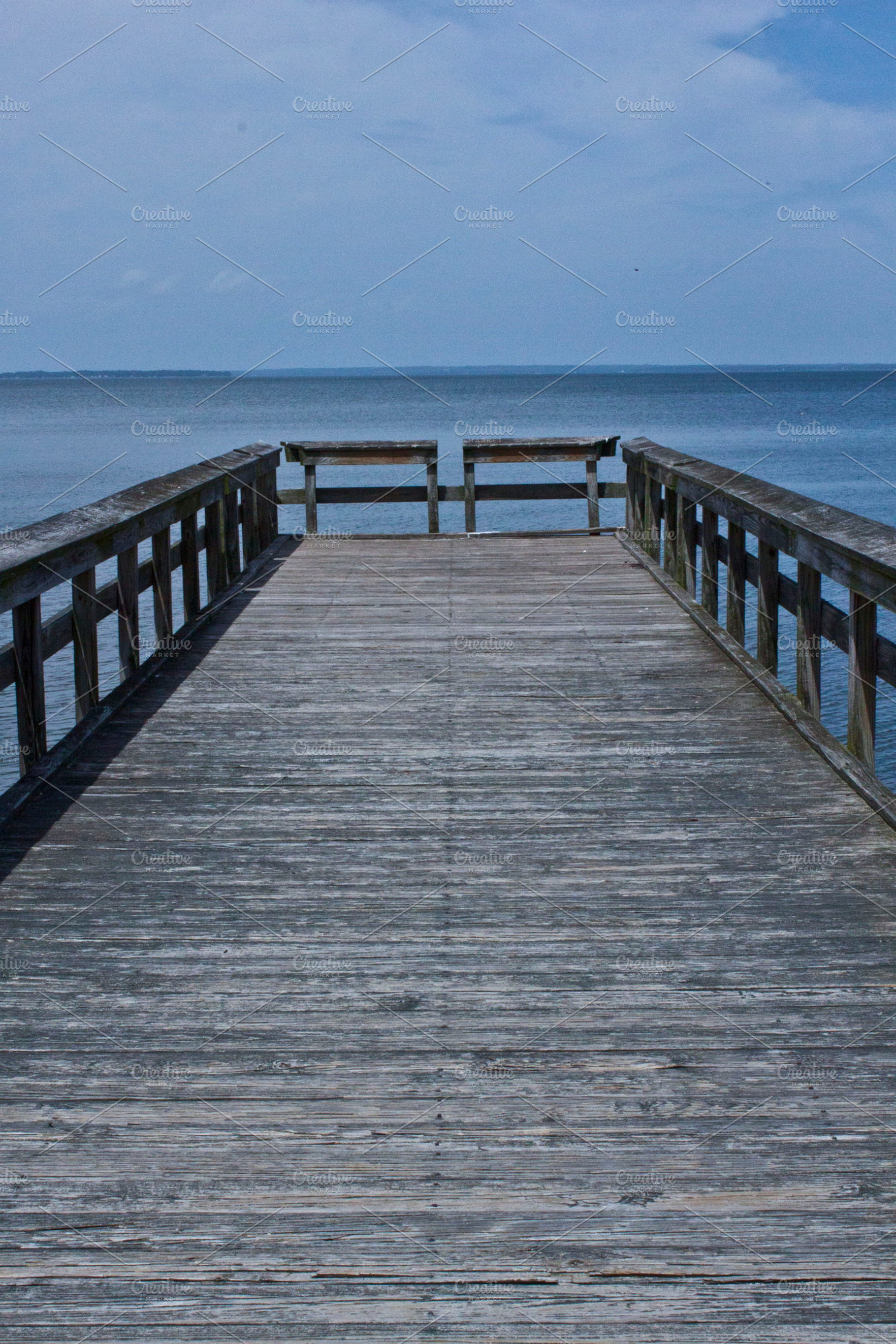 Vertical pier overlooking water, a Nature Photo by Nefrith
