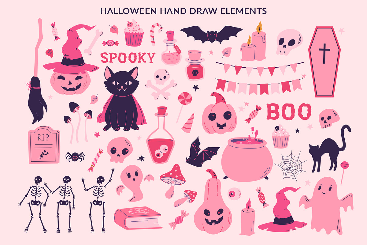 Halloween vector clipart, a Seasonal Illustration by Nadezhda Mikhailova (Photo 3 of 9)