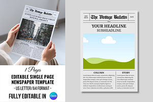 Front Page Newspaper Template, a Flyer Template by ZoloDesignHub