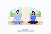 Self Care Meditation and Breathing, a Person Illustration by Partikusi Design (Thumbnail 2 of 3)