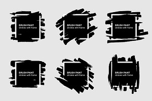 Brush paint strokes with frame