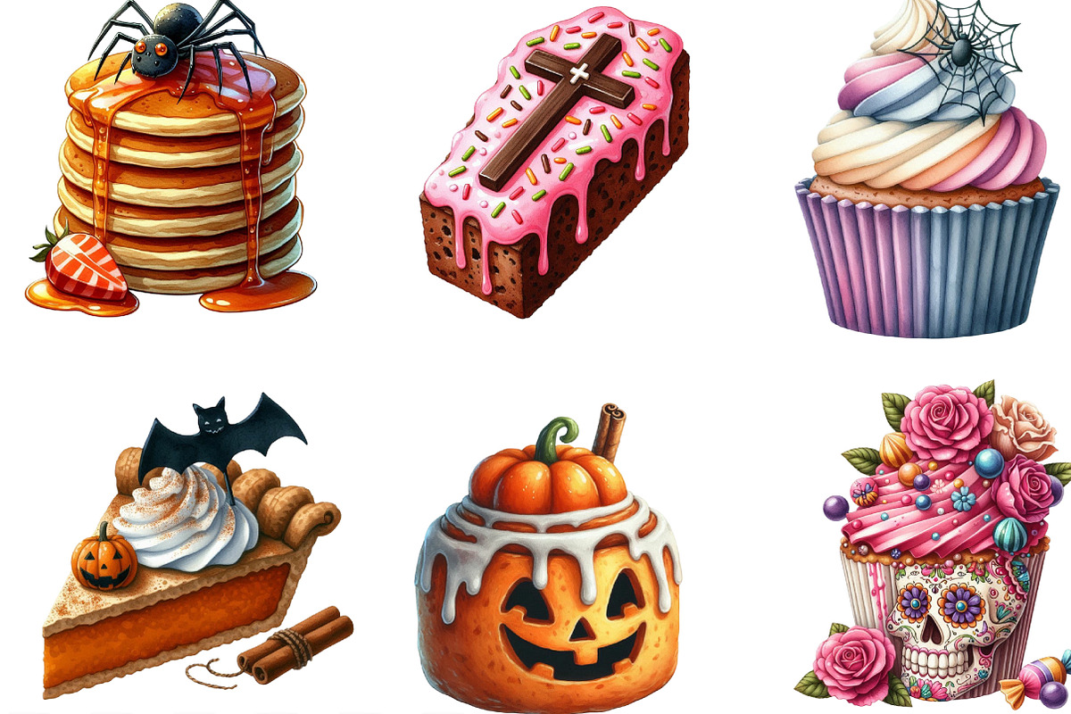Watercolor Halloween Spooky Bakery, an Illustration by Designking (Photo 2 of 4)