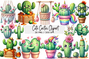 Cute Cactus Clipart, an Illustration by DreamArtGraphic (Thumbnail 1 of 4)