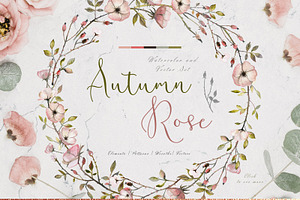 Autumn Rose Watercolor Set