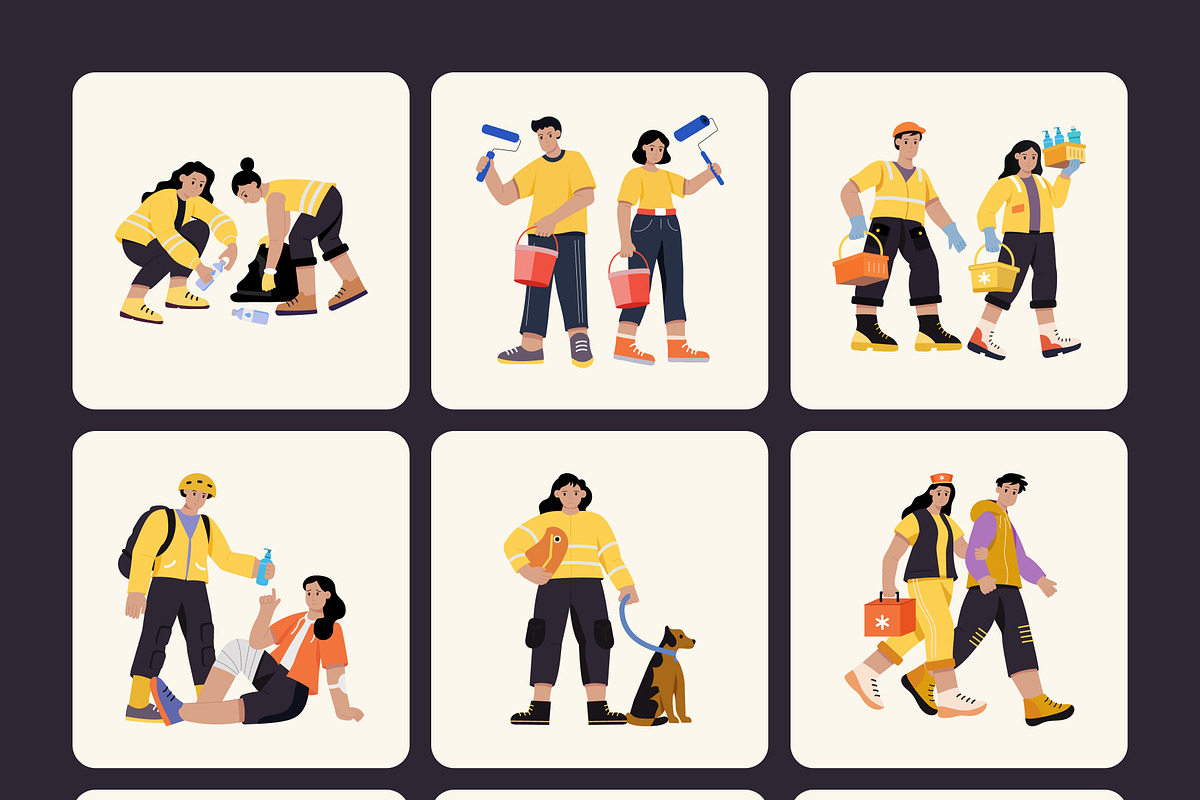 Volunteer Illustration Art Set, a Person Illustration by Vectors Market (Photo 8 of 9)