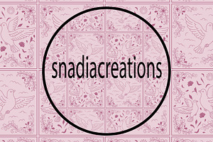 Spanish Tile Dove Border, a Pattern Graphic by snadiacreations