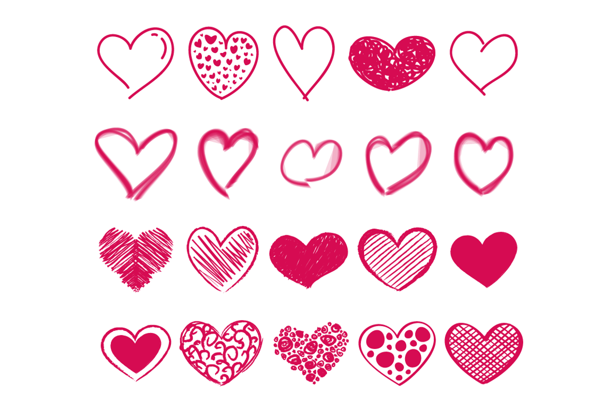 Heart Doodles, an Object Graphic by kecikreative