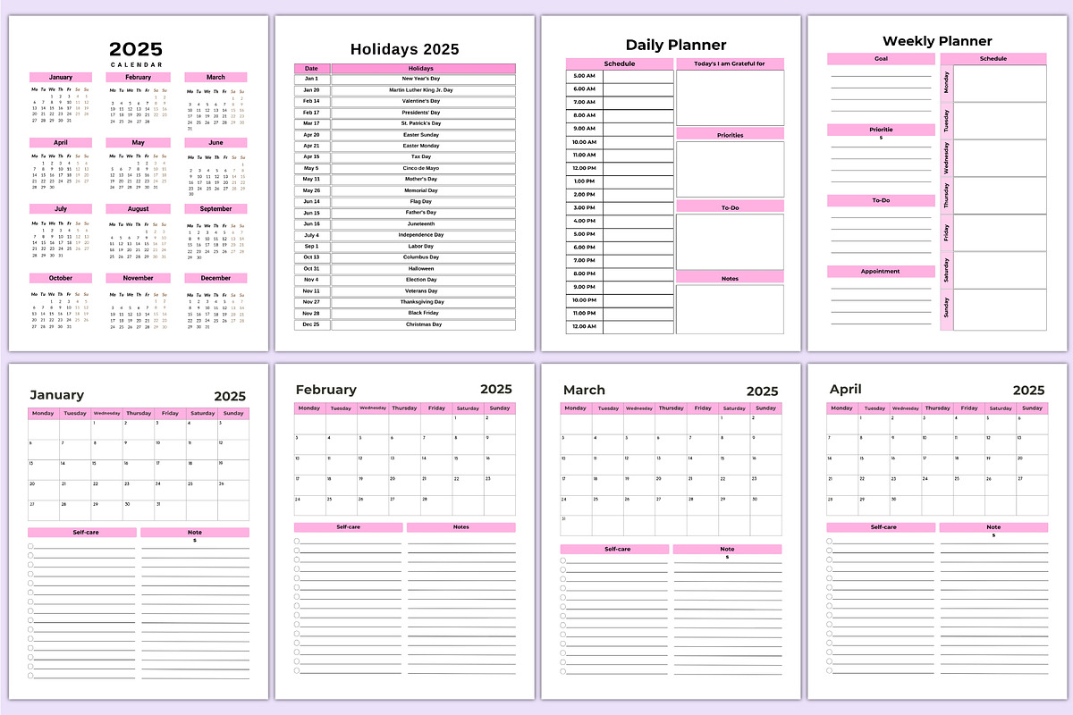 2025 Mental Health&Self Care Planner, a Stationery Template by Shumaya (Photo 2 of 6)