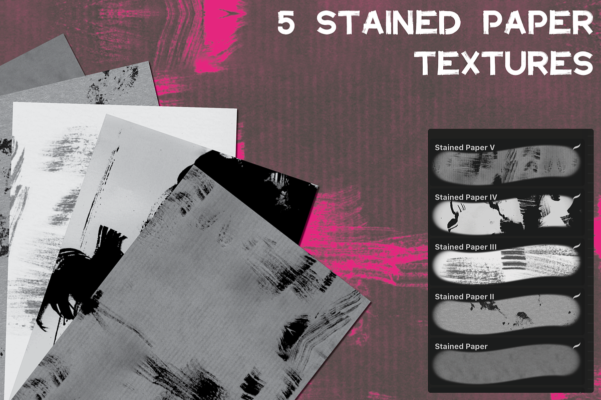 Paper Texture Brush Procreate Add On, a Brush Add-On by InkCloudDesign (Photo 3 of 8)