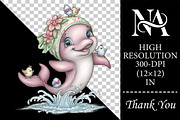Whimsical Easter Dolphin Clipart Set, an Animal Illustration by RobertsArt (Thumbnail 2 of 6)