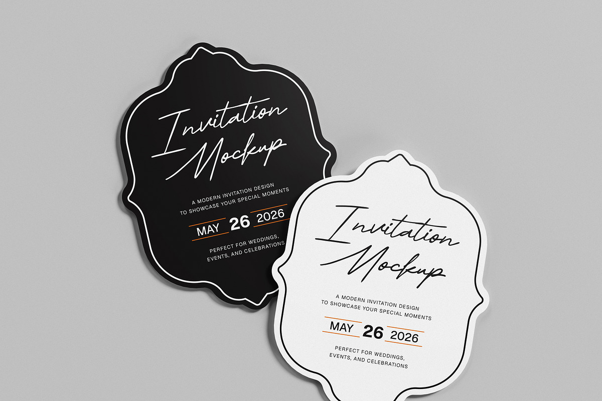 Die-Cut Invitation Card Mockup, a Merchandise Mockup by Brand Earth (Photo 3 of 4)