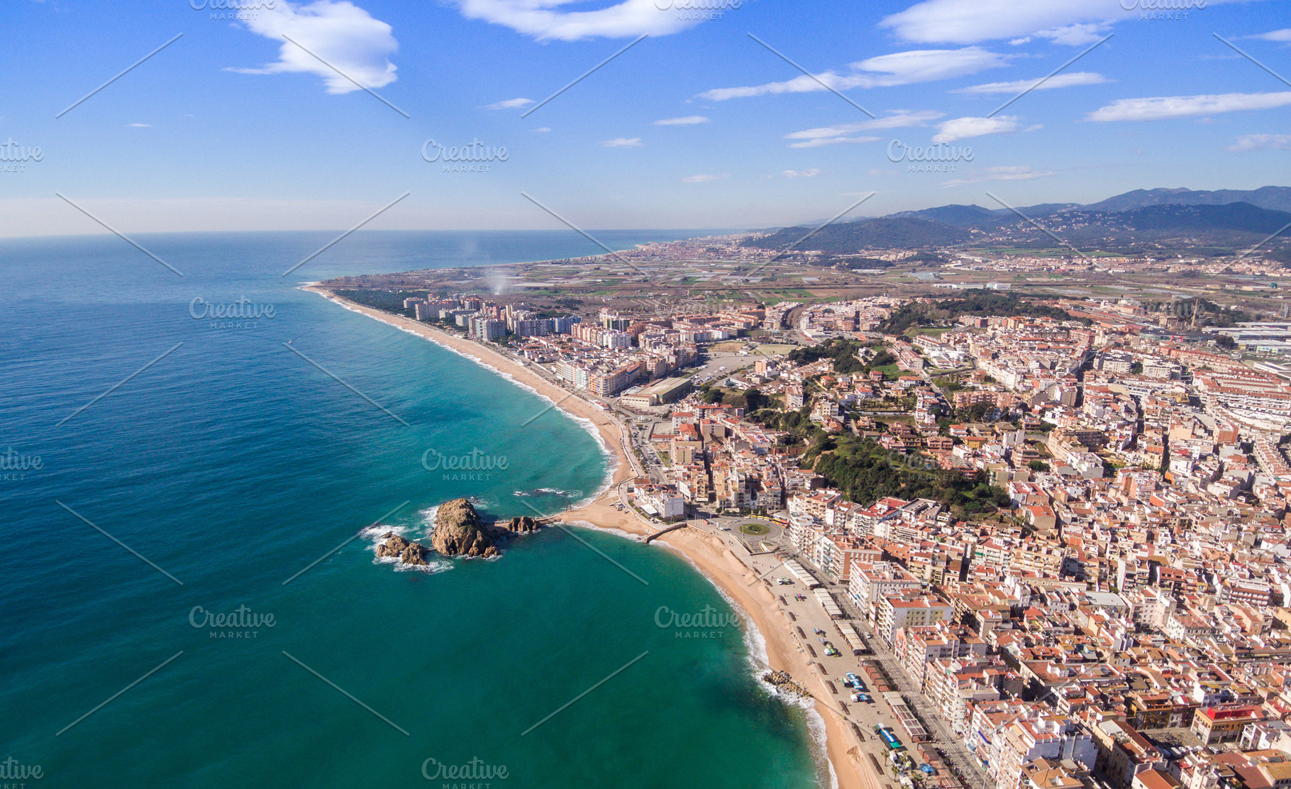 Aerial views of the entire beach in, a Nature Photo by expressiovisual
