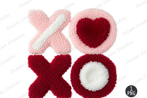 Valentine's Latch Hook PNG, XOXO, an Illustration by Dream Creation
