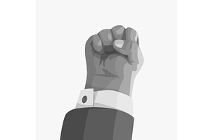 fist up sign in grey on white, an Object Illustration by IfH