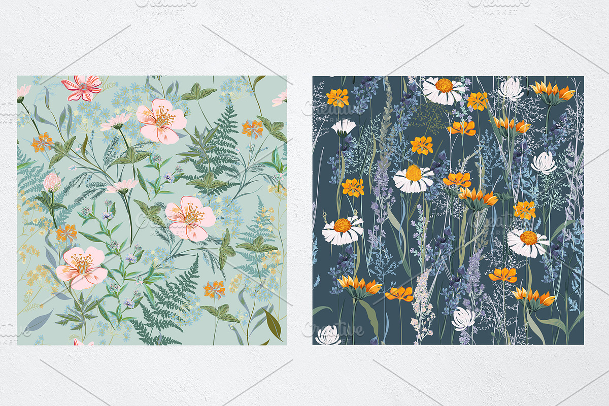 Floral delight vector patterns set, a Pattern Graphic by FleurArt (Photo 2 of 13)