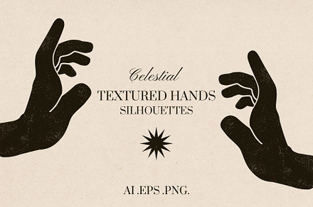 CELESTIAL TEXTURED HANDS SILHOUETTES