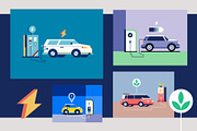 Electric Car Illustrations, a Transportation Illustration by Firowerk (Thumbnail 2 of 4)