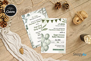 Sage Green Baby Shower Invitation, an Invitation Template by Snapybiz (Thumbnail 5 of 8)