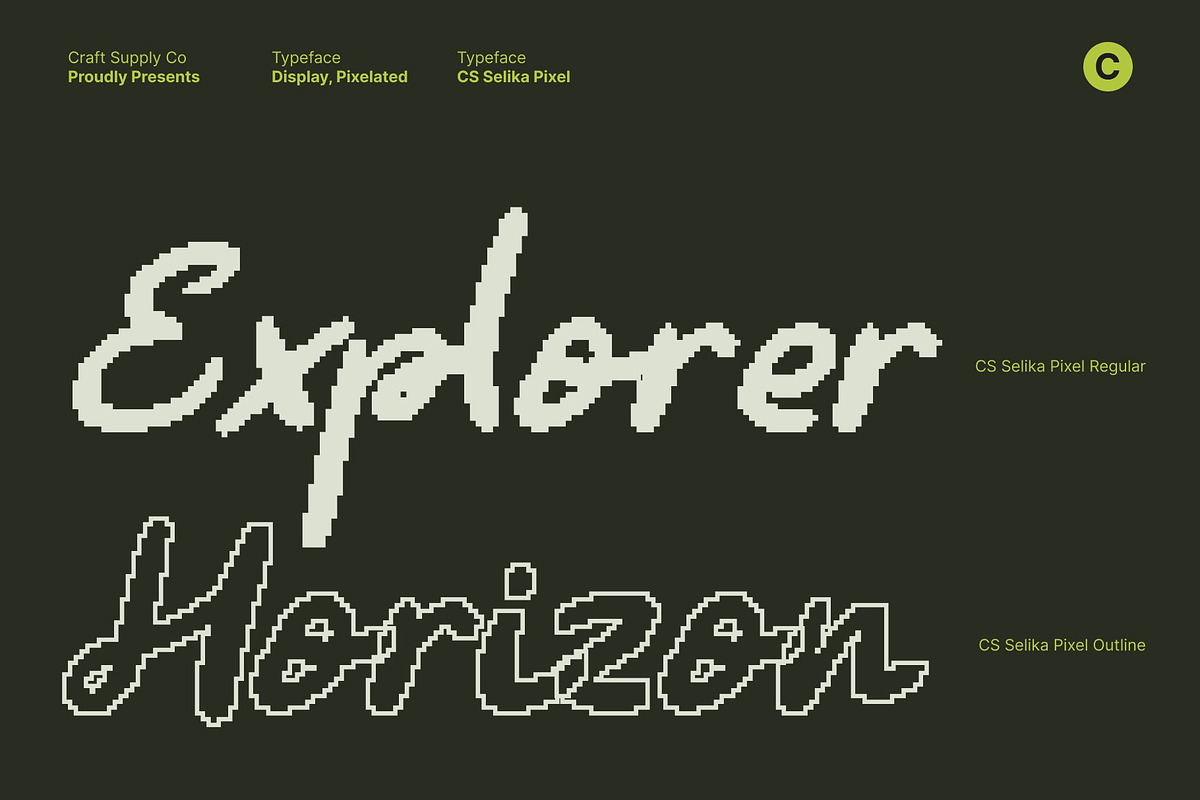 CS Selika Pixel, a Script Font by Craft Supply Co. (Photo 3 of 8)