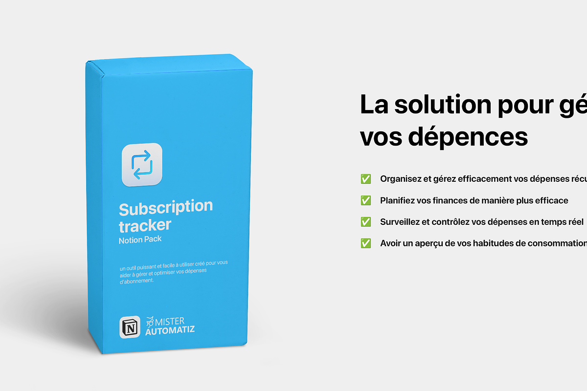 Suivi des Abonnements, a Templates & Theme by MisterAutomatiz (Photo 1 of 4)