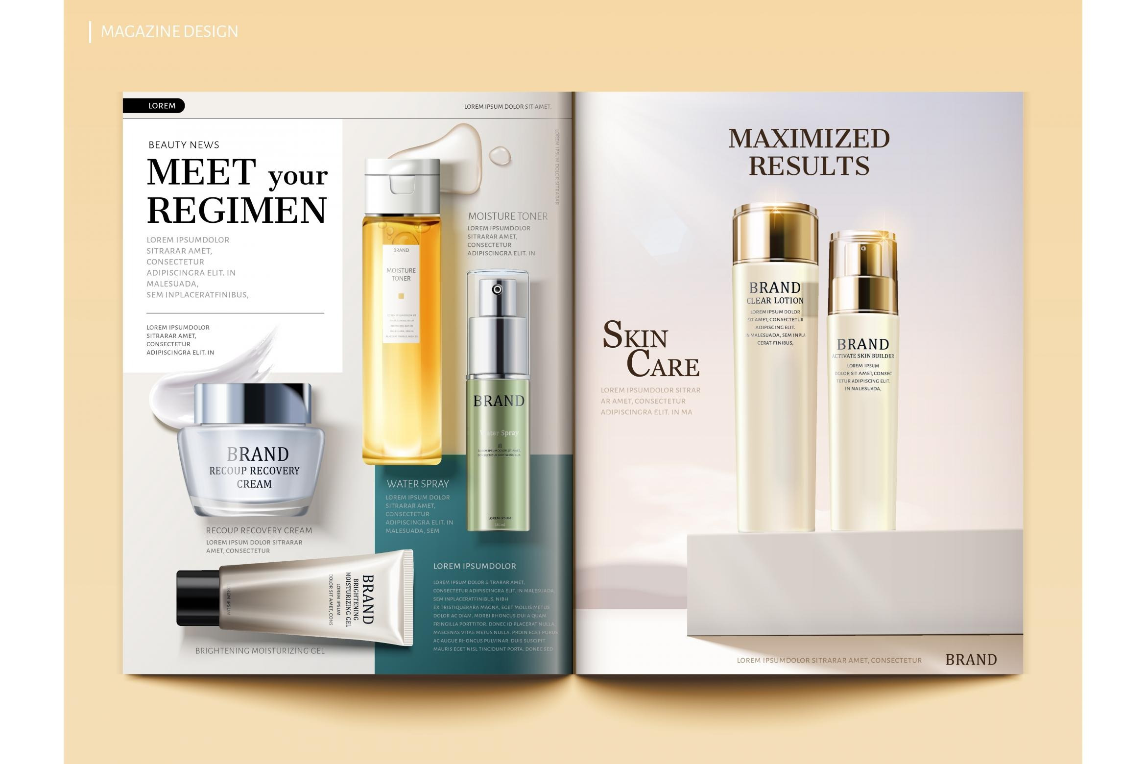 Cosmetic magazine template, a Magazine Template by TotallypicRF