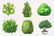Watercolor Bushes Clipart Bundle, an Illustration by CreationArt (Thumbnail 2 of 6)
