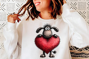 Funny Valentine Sheep Clipart Bundle, an Illustration by SinaCreation (Thumbnail 8 of 11)