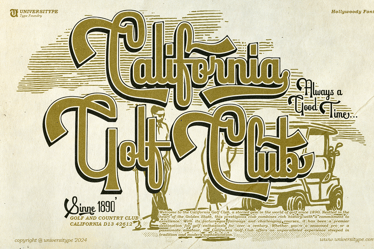 UT Hollywoody - A Vintage Script, a Script Font by Universitype (Photo 8 of 8)