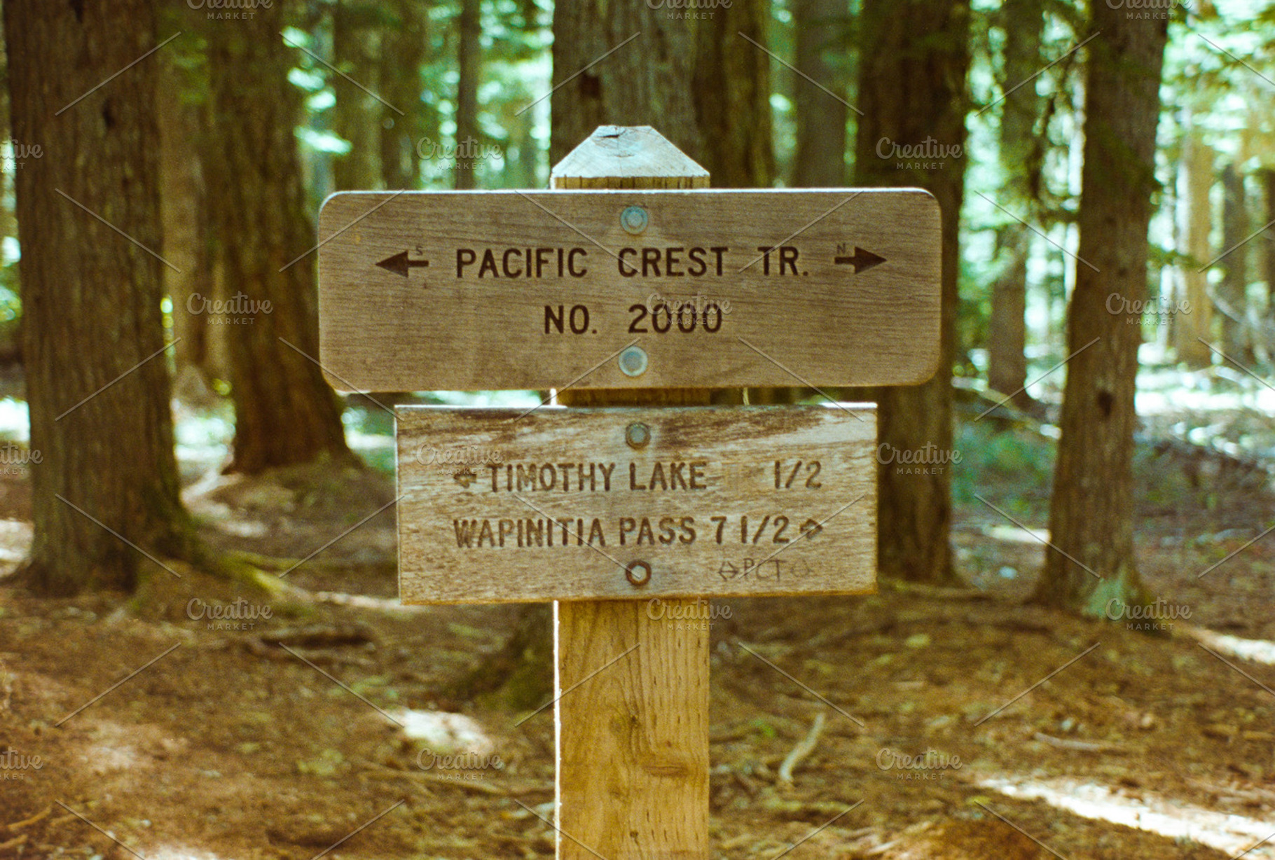 Pacific Crest Trail marker sign, a Transportation Photo by David Krug Photography