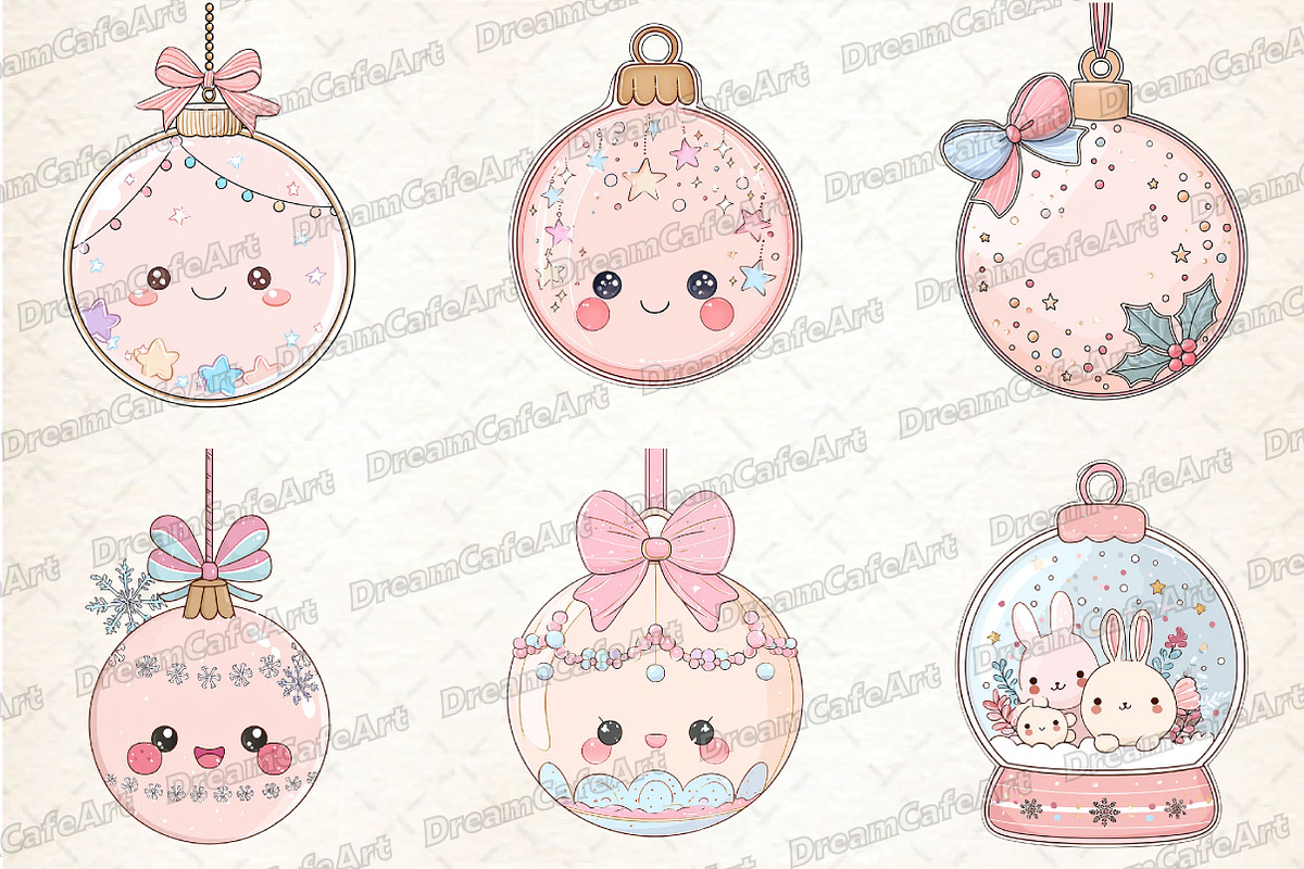 Pastel Kawaii Christmas Ornament, an Illustration by DreamCafeArt (Photo 5 of 7)