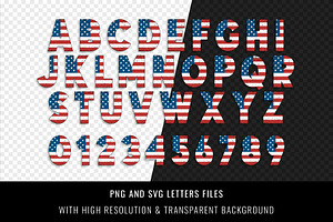 USA Flag Retro Font