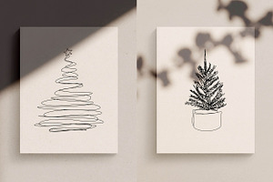 Christmas Decor Line Drawings