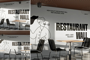 Restaurant Wall Mockup, an Advertising Mockup by Brand Earth