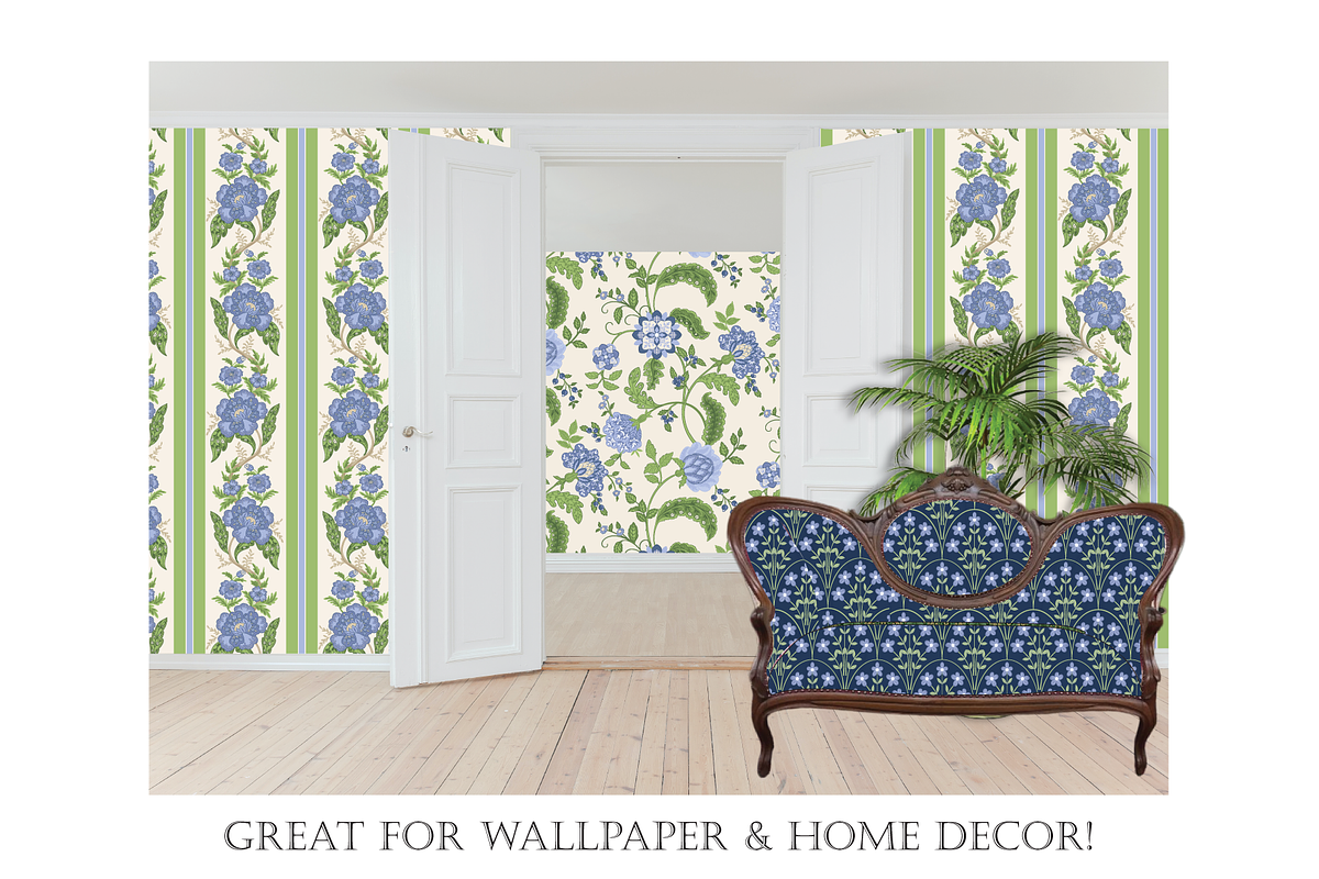 Blue and Green Boho Indian Patterns, a Pattern Graphic by RachelStudio (Photo 9 of 10)