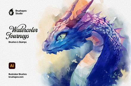 Watercolor Journeys AI Brushes, a Brush Add-On by brushapes.com