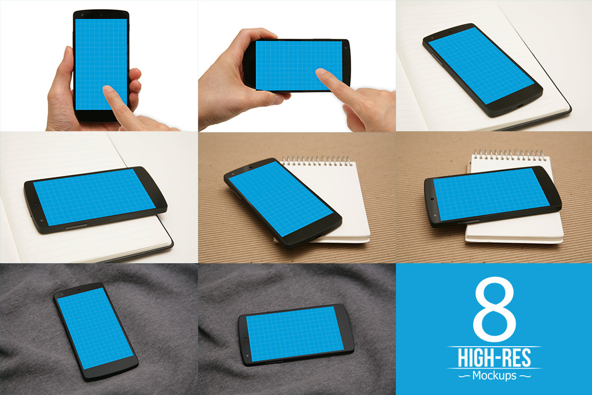 8 Nexus 5 Mockups for Photoshop, an Android Mockup by SparkleStock (Photo 3 of 6)