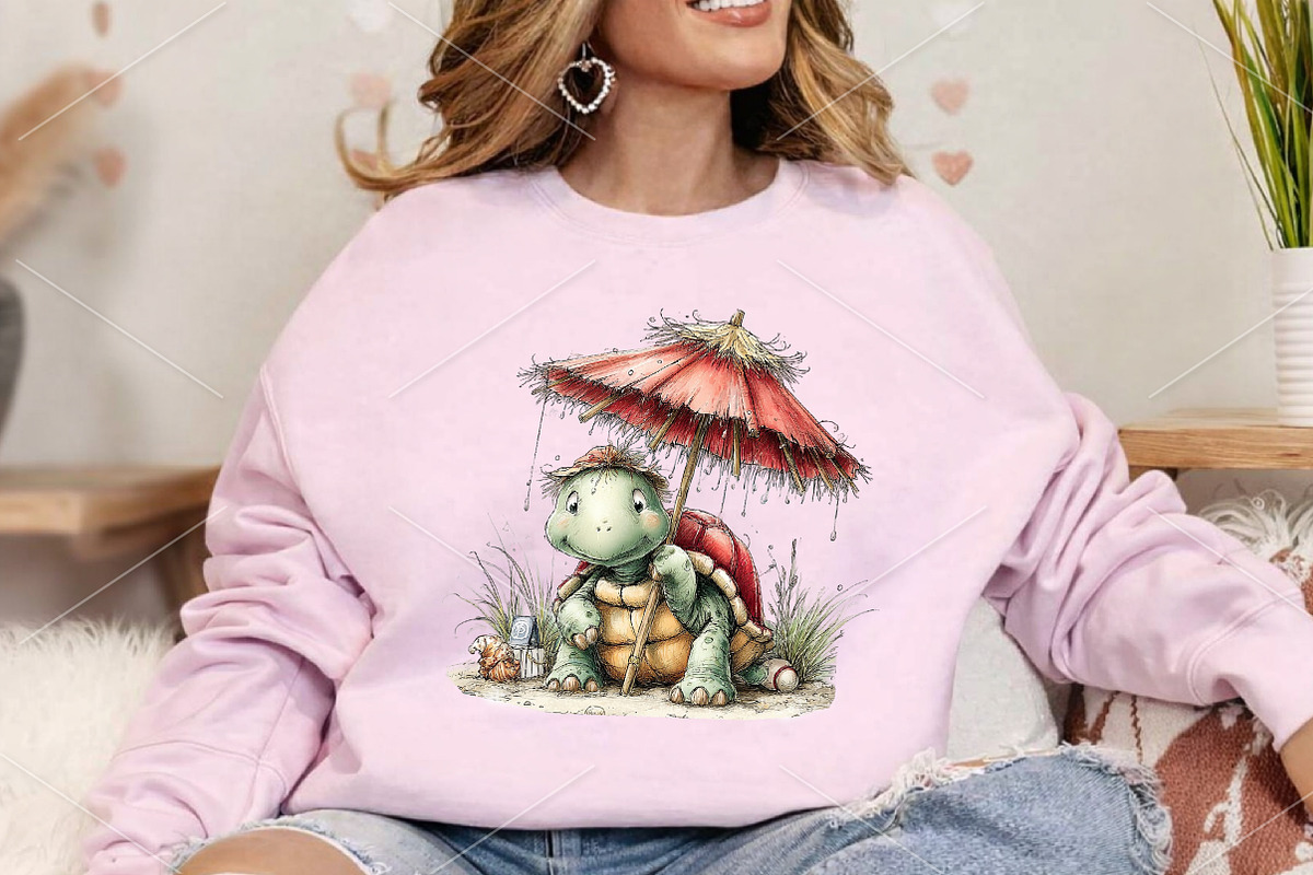 Whimsical Summer Turtle Clipart PNG, a Seasonal Illustration by Canvas Craft (Photo 5 of 7)