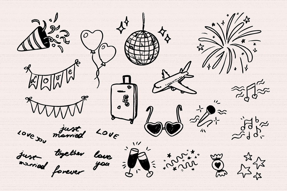 Whimsy Party hand-drawn vector, an Object Graphic by SunnyAfternoons (Photo 19 of 26)