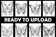 Butterfly Zentangle Coloring Book-V3, an Animal Illustration by Design Zone (Thumbnail 6 of 7)