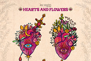Hearts and Flowers Boho Vintage Set, a Decorative Illustration by Ink Stories (Thumbnail 6 of 24)