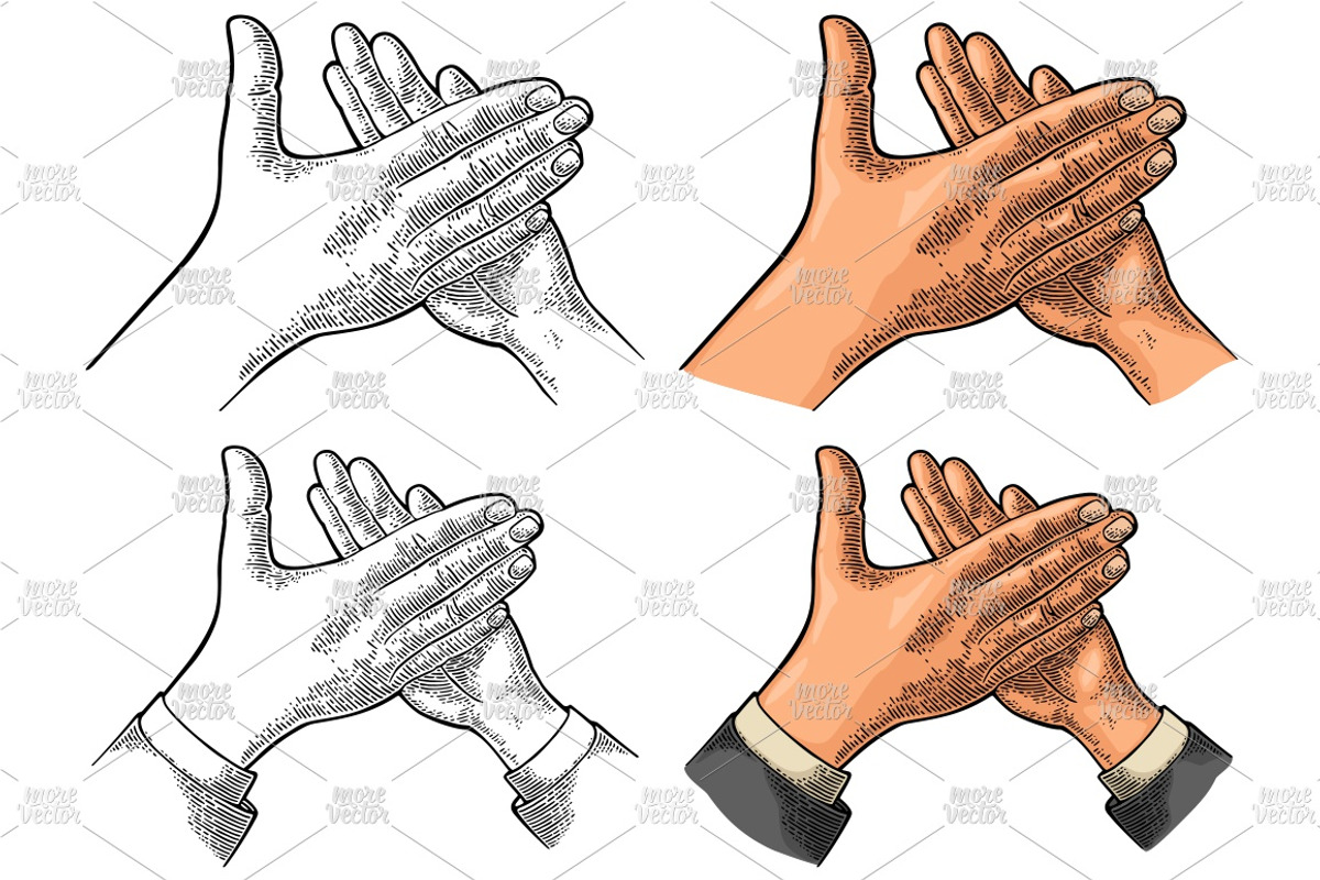 Man clapping hands, applause sign., a Person Illustration by MoreVector