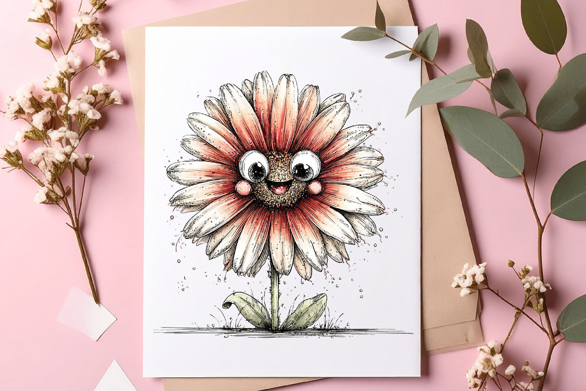 Whimsical flower clipart, an Illustration by SinaCreation (Photo 10 of 11)